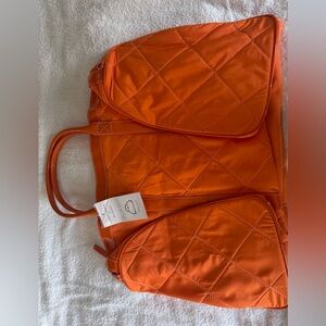 Bloomingdale’s Orange Quilted Women's Bag